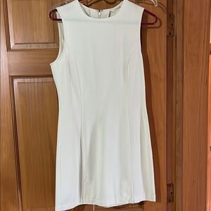 J. Crew Cream Sleeveless Mock Neck Sheath Dress